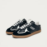 Alohas Tb.490 Rife Grain Leather Sneakers in Black & White