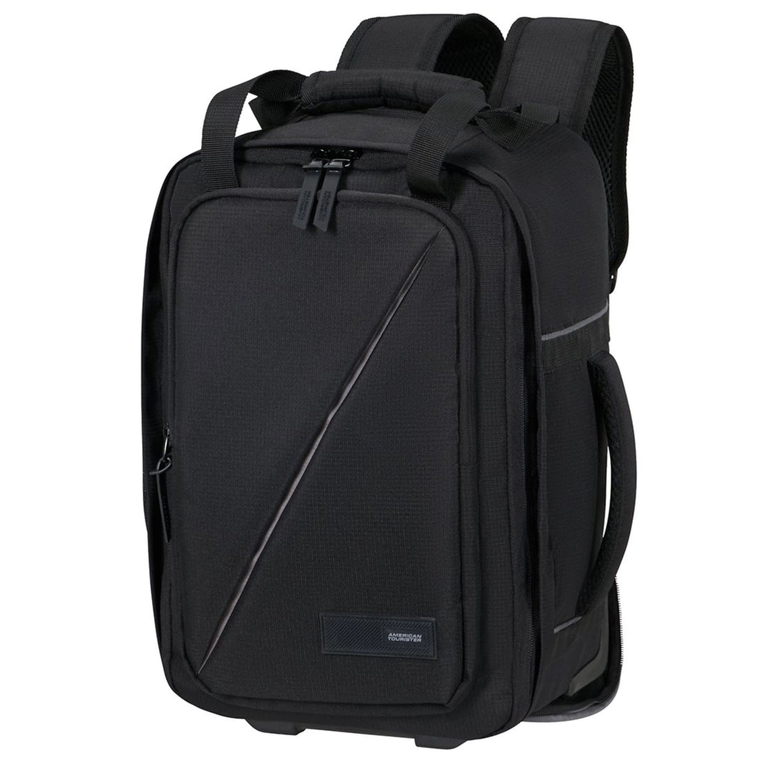 american tourister cooper backpack with laptop sleeve American Tourister Take2Cabin 2 Wheeled Underseat Backpack In Black