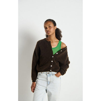 American Vintage Cardigan Vitow In Melange Coffee