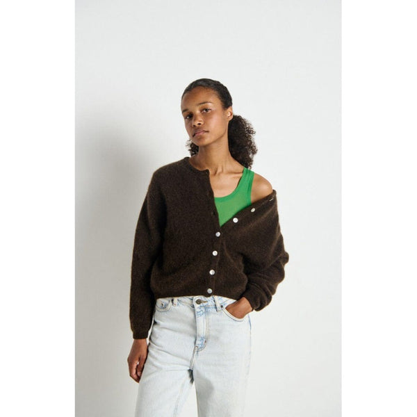 American Vintage Cardigan Vitow In Melange Coffee