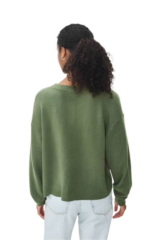 American Vintage Damsville Cardigan in Turtle Green