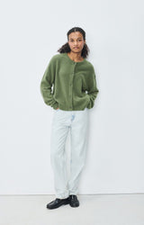 American Vintage Damsville Cardigan in Turtle Green