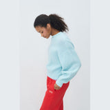 American Vintage East Long Sleeve Knit Jumper in Crystal Blue