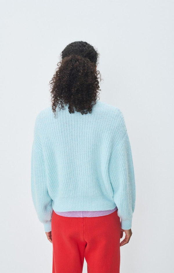 American Vintage East Long Sleeve Knit Jumper in Crystal Blue