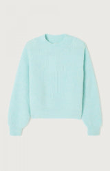 American Vintage East Long Sleeve Knit Jumper in Crystal Blue
