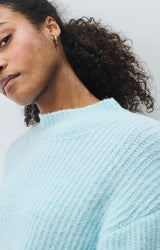 American Vintage East Long Sleeve Knit Jumper in Crystal Blue
