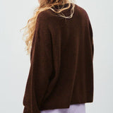 American Vintage Women's Cardigan Damsville in Black Bownie Melange