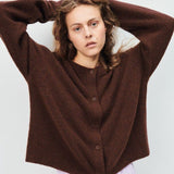 American Vintage Women's Cardigan Damsville in Black Bownie Melange