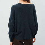 American Vintage Women's Jumper Damsville in Navy Blue Black Melange