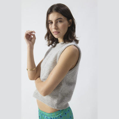 American Vintage Women's Jumper Vitow in Melange Light Grey