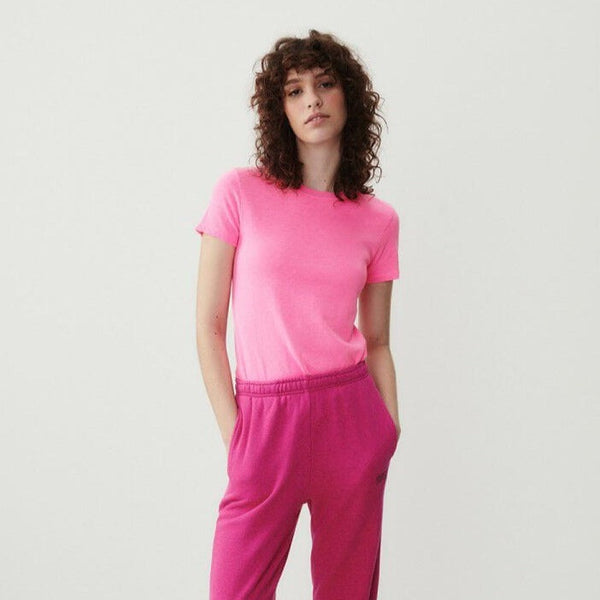 American Vintage Women's T-Shirt Sonoma in Pink Acid Fluo