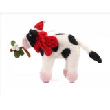 Amica Felt Christmas Calf with Mistletoe Hanging Decoration