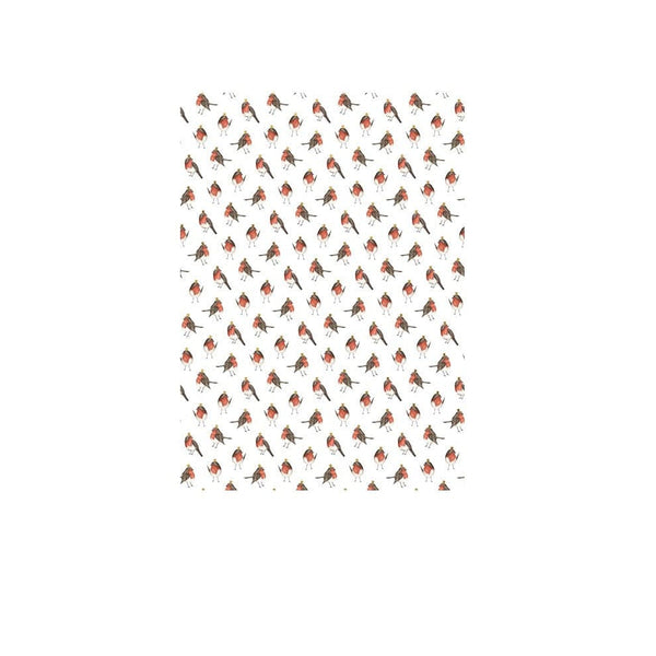 Art File Robins On White Roll Wrap