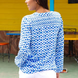 Aspiga Clea Blouse in Maui Blue/White
