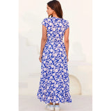 Aspiga Demi EcoVero™ Wrap Dress In Blossom Cobalt/Pink