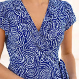 Aspiga Demi EcoVero™ Wrap Dress in Circle Navy/White