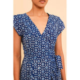 Aspiga Demi Organic Cotton Wrap Dress in Navy Print