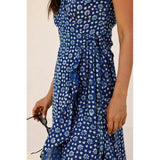 Aspiga Demi Organic Cotton Wrap Dress in Navy Print
