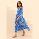 Aspiga Emma Organic Cotton Dress In White/Blue