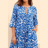Aspiga Emma Organic Cotton Dress In White/Blue