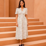 Aspiga Esha Organic Cotton Cheesecloth Dress in Ecru/Navy