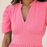 Aspiga Esha Organic Cotton Cheesecloth Dress in Pink
