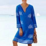 Aspiga Guadalupe Short Organic Cotton Tunic in Blue/White