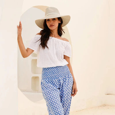Aspiga Ilana Frill Organic Cotton Gauze Top in White