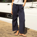 Aspiga Koya Organic Cotton Cheesecloth Trousers in Navy