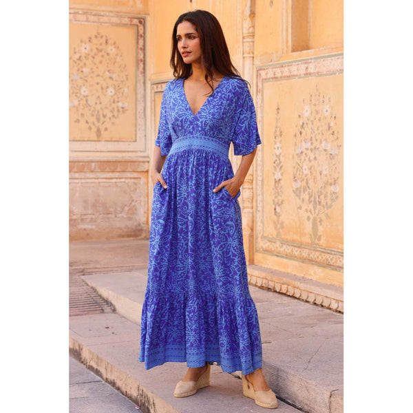 Aspiga Lena EcoVero™ Dress in Cobalt/Light Blue
