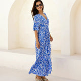 Aspiga Lena EcoVero™ Dress in White/Blue