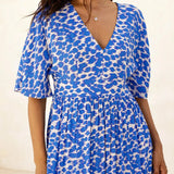 Aspiga Lena EcoVero™ Dress in White/Blue