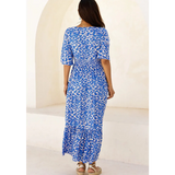 Aspiga Lena EcoVero™ Dress in White/Blue