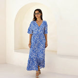 Aspiga Lena EcoVero™ Dress in White/Blue