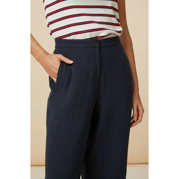 Aspiga Libby Cheesecloth Trousers In Navy