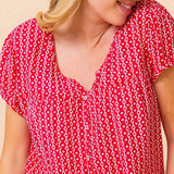 Aspiga Lisbon Blouse In Santorini Border Red