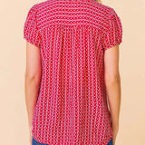 Aspiga Lisbon Blouse In Santorini Border Red