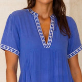 Aspiga Meredith Organic Cotton Dress in Dazzling Blue/White