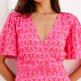Aspiga Mimi EcoVero™ Dress in Pink/Red