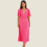 Aspiga Mimi EcoVero™ Dress in Pink/Red