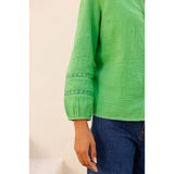 Aspiga Mina Organic Cotton Cheesecloth Blouse In Green