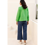 Aspiga Mina Organic Cotton Cheesecloth Blouse In Green