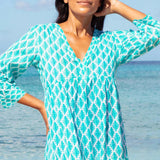 Aspiga Mykonos Maxi Dress in White/Turquoise
