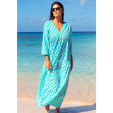 Aspiga Mykonos Maxi Dress in White/Turquoise