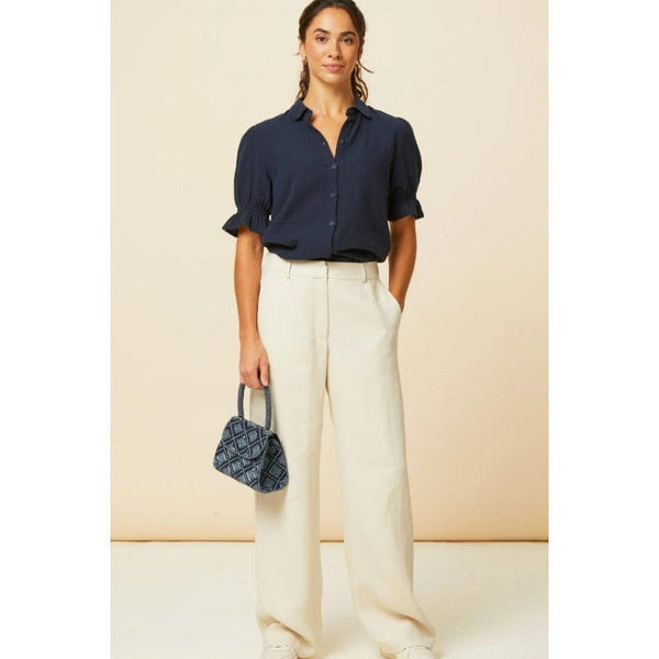 Aspiga Olive Cheesecloth Blouse In Navy