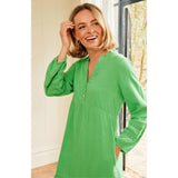 Aspiga Sadie Organic Cotton Cheesecloth Dress In Green