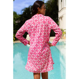 Aspiga Saffron Organic Cotton Beach Shirt In Pink