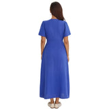 Aspiga Tessa Organic Cotton Cheesecloth Dress In Cobalt