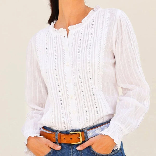 Aspiga Vienna Long Sleeve Blouse In White