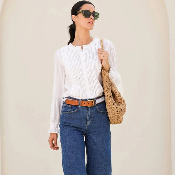 Aspiga Vienna Long Sleeve Blouse In White